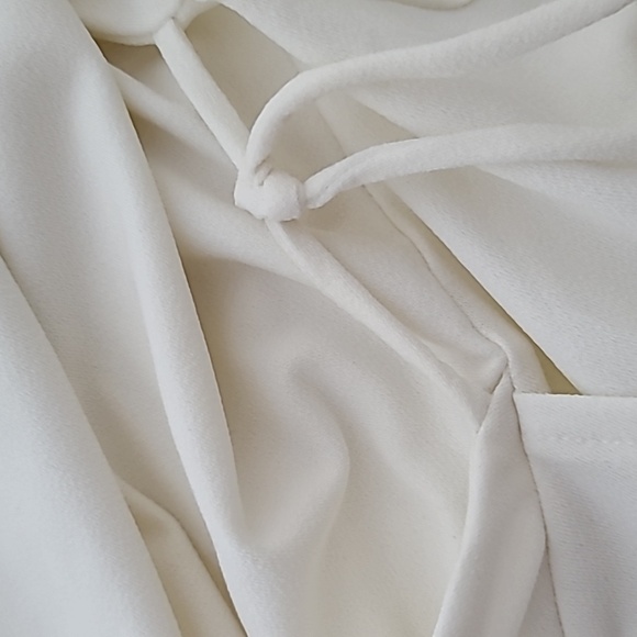 H&M cream off-white faux wrap surplice dress in XL, NWT - Picture 6 of 6